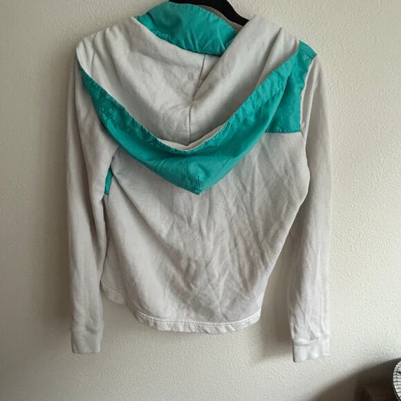 PINK Quarter Zip Pullover Sweatshirt Athletic Long Sleeve Top White Teal xS - Picture 9 of 10
